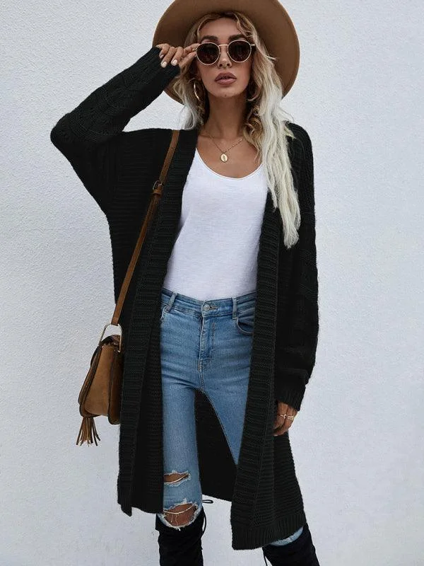 Warm Layers Open Knit Long Women Cardigan Sweater