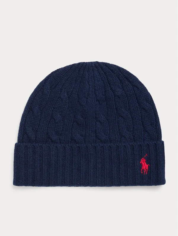 Versatile Itinerary Cappello con Trecce e Ricamo Pony Blu