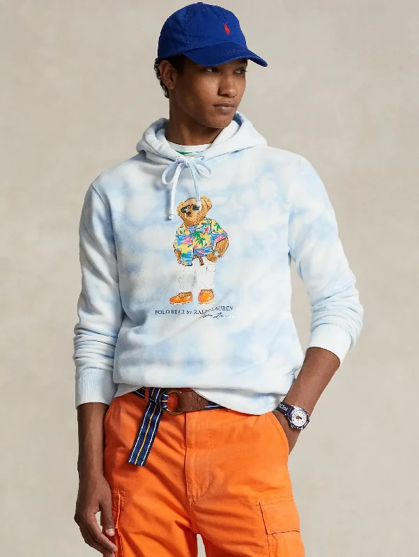 Comfortable Tops Felpa con Cappuccio Tie Dye Blu