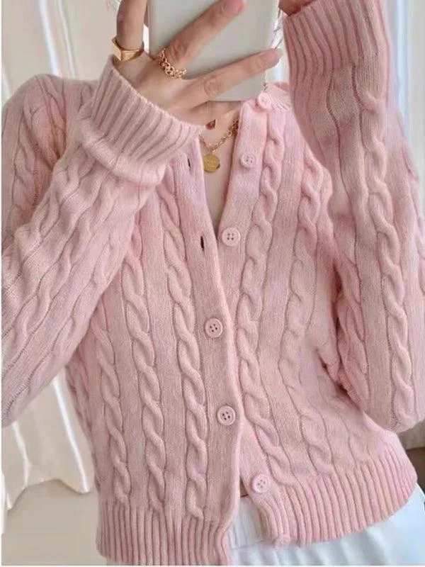 Cozy Fashion Trends Retro Twist Women Cardigan Sweater