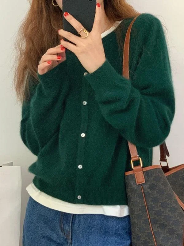 Light Layers Round Neck Layered Women Cardigan Sweater