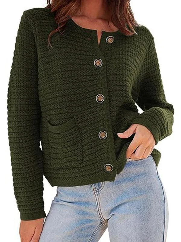 Cozy Knits Round Neck Women Cardigan Sweater