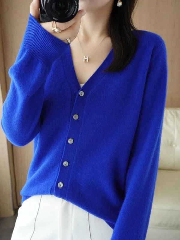 Timeless Outfits V-neck Short Women Cardigan Sweater