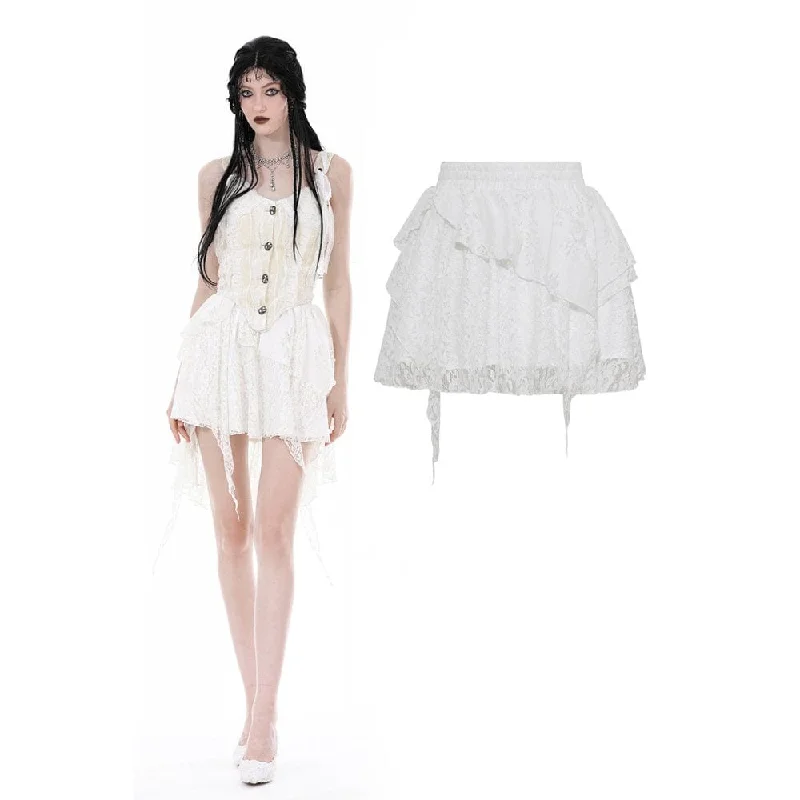Casual Street Women's Gothic Irregular Lace Splice Layered Skirt