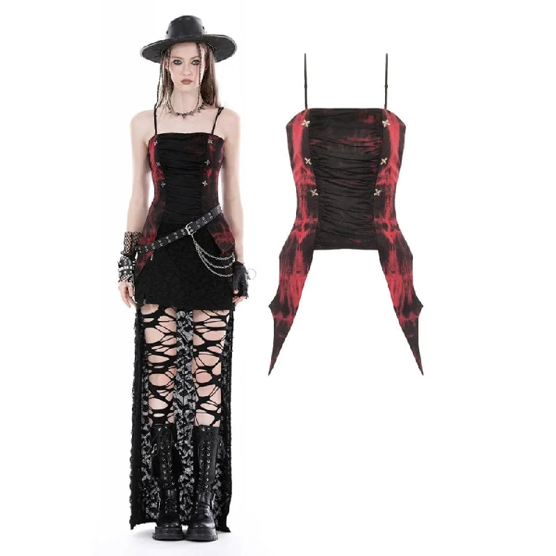 High-quality Styles Women's Gothic Irregular Ruched Tie-dyed Overbust Corset