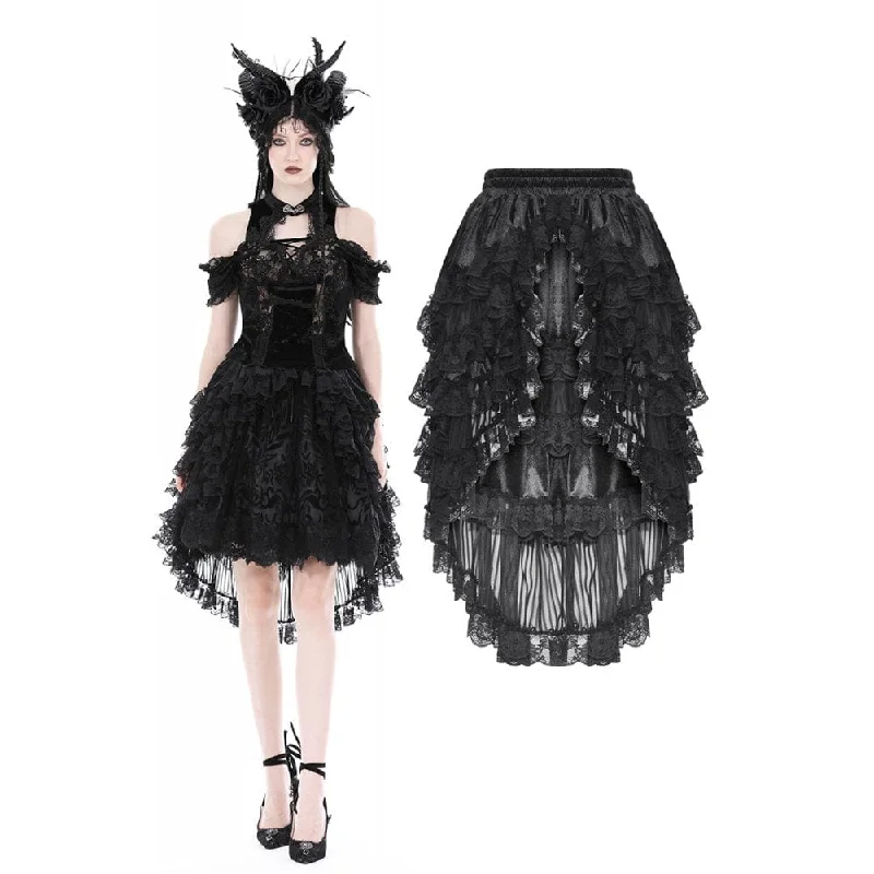 Sports Trend Women's Gothic Ruffled Layered High-low Skirt