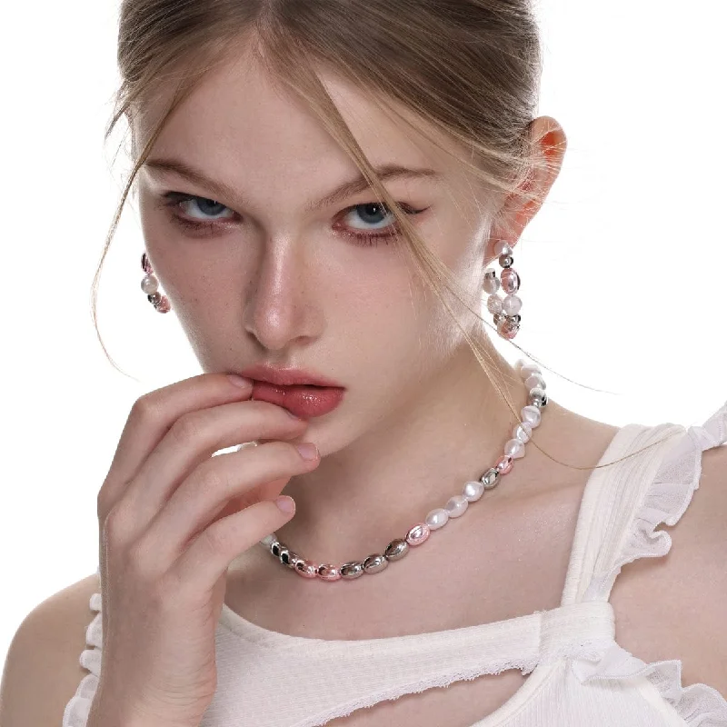 Fresh Wear Women's Lolita Contrast Color Pearl Necklace