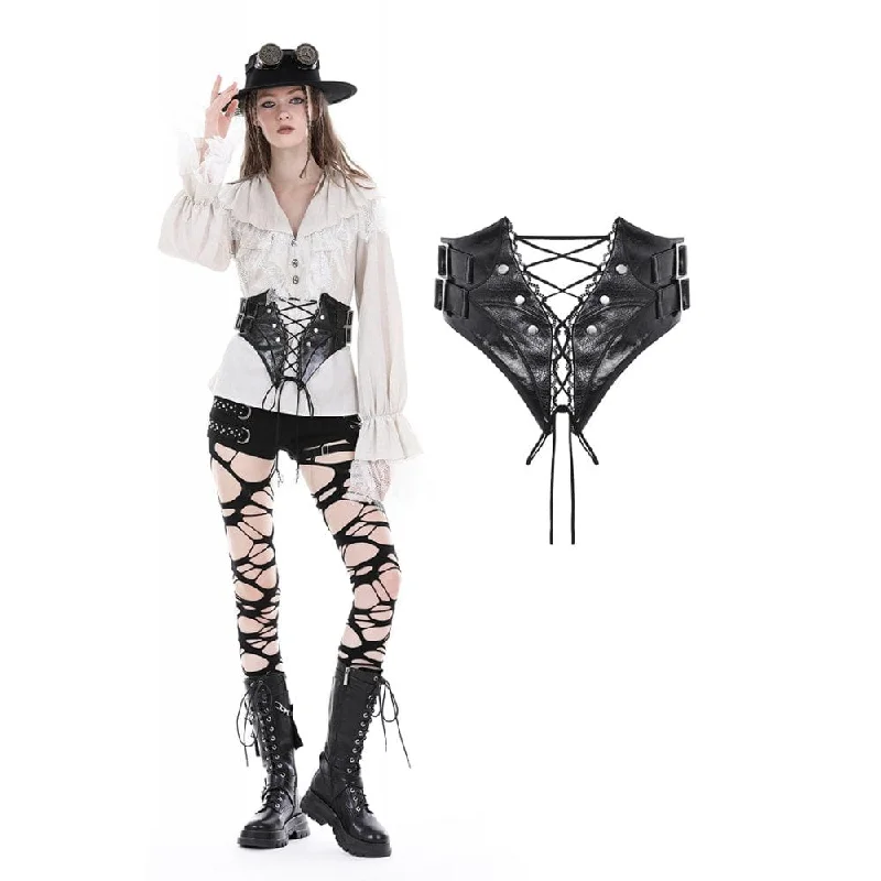 Street Cool Women's Punk Lace-up Faux Leather Girdle