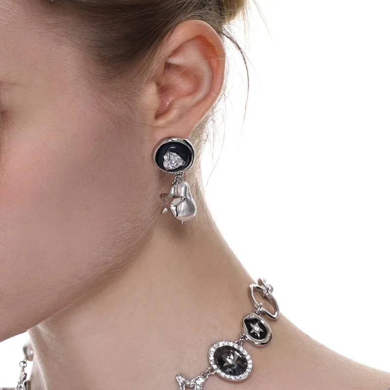 New Design Women's Punk Star Baroque Pearl Earrings