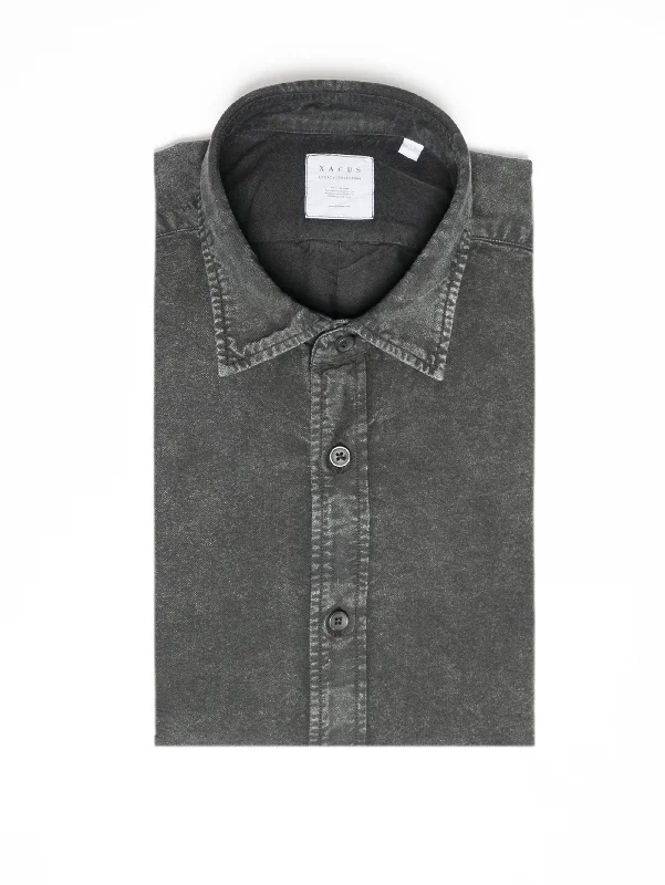 Fashionable And Versatile Camicia Effetto Marmorizzato Nero